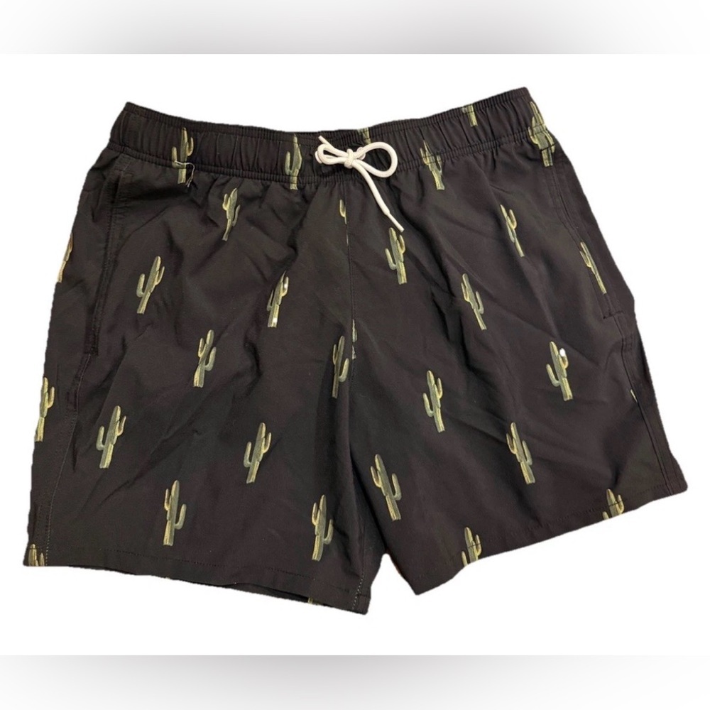 Hollister Board Shorts Black Cactus Print Quick Dry Pockets M
